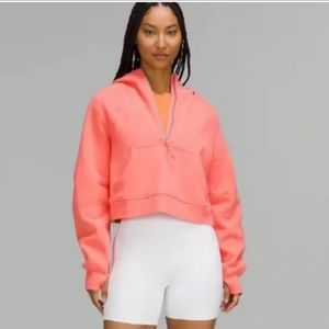 RARE sold out lululemon half zip raspberry cream hoddie